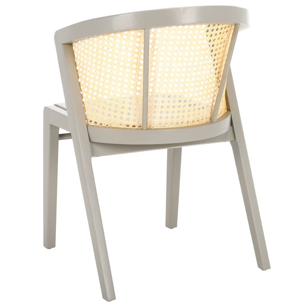 Safavieh Edan Dining Chair - Mid-Century Modern Design With Rattan-Textured Barrel Back For Stylish Comfort Grey / Natural DCH1500J