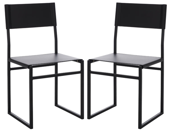 Safavieh LAYNE Dining Chair - Modern Minimalist Design with Sustainable Materials for Stylish Dining Spaces Black DCH3003C-SET2