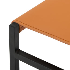 Safavieh LAYNE Dining Chair - Modern Minimalist Design with Sustainable Materials for Stylish Dining Spaces Cognac / Black DCH3003D-SET2