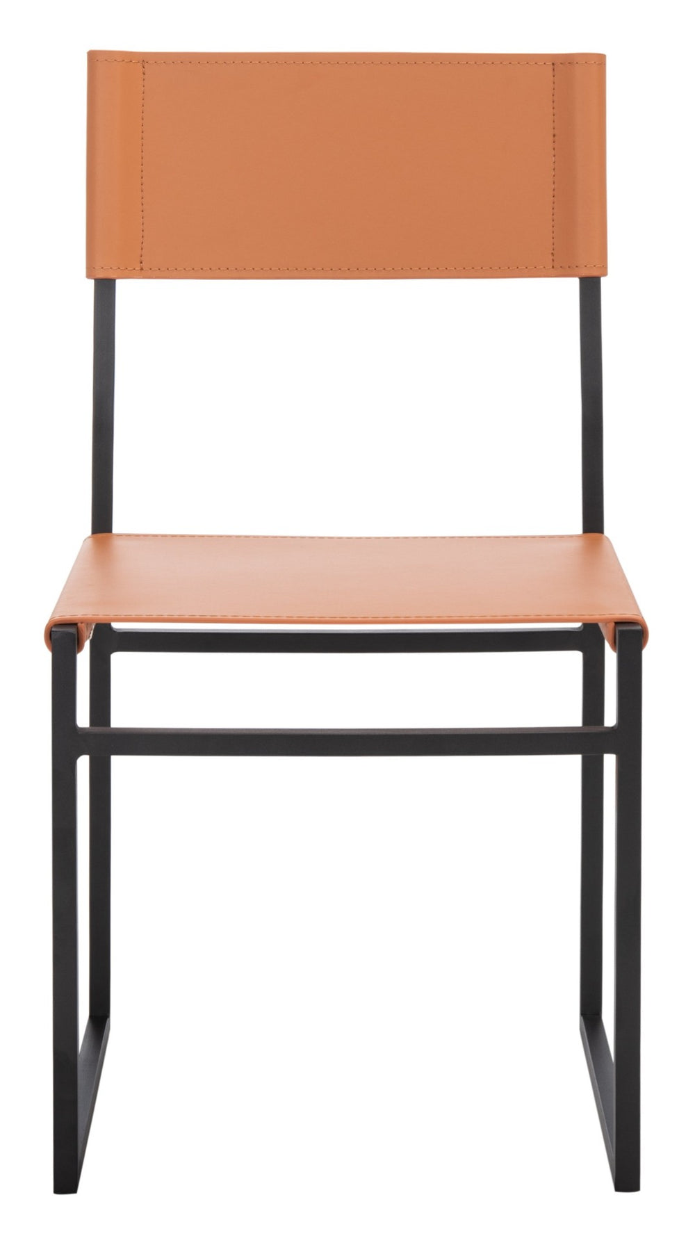 Safavieh LAYNE Dining Chair - Modern Minimalist Design with Sustainable Materials for Stylish Dining Spaces Cognac / Black DCH3003D-SET2