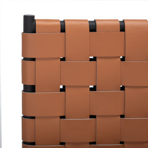 Safavieh WESSON Woven Dining Chair Set of Two: Modern Minimalism Meets Tactile Luxury for Your Home Cognac / Black DCH3005B-SET2