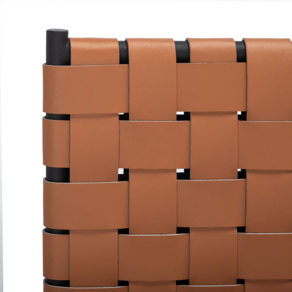 Safavieh WESSON Woven Dining Chair Set of Two: Modern Minimalism Meets Tactile Luxury for Your Home Cognac / Black DCH3005B-SET2