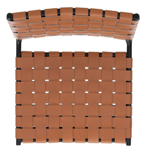 Safavieh WESSON Woven Dining Chair Set of Two: Modern Minimalism Meets Tactile Luxury for Your Home Cognac / Black DCH3005B-SET2