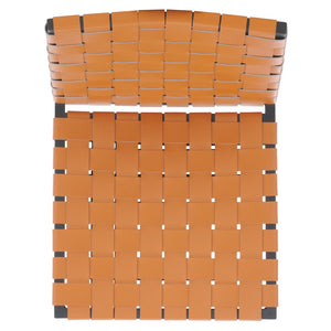 Safavieh RAYNE Woven Dining Chair - Artisanal Leather & Metal Design for Modern Dining Room Elegance Cognac / Black DCH3006B-SET2