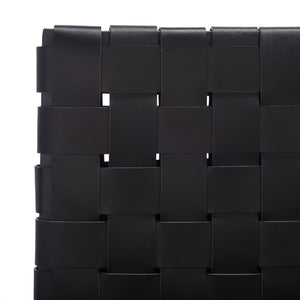 Safavieh RAYNE Woven Dining Chair - Artisanal Leather & Metal Design for Modern Dining Room Elegance Black DCH3006F-SET2