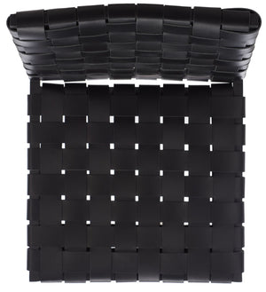 Safavieh RAYNE Woven Dining Chair - Artisanal Leather & Metal Design for Modern Dining Room Elegance Black DCH3006F-SET2