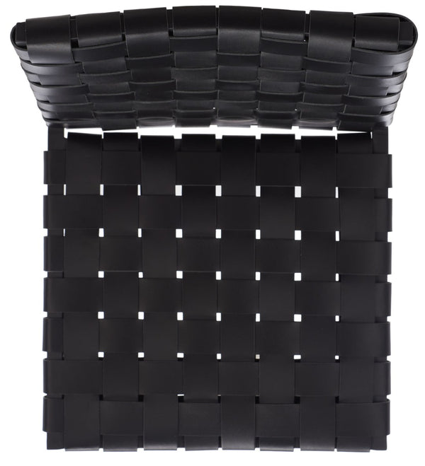 Safavieh RAYNE Woven Dining Chair - Artisanal Leather & Metal Design for Modern Dining Room Elegance Black DCH3006F-SET2