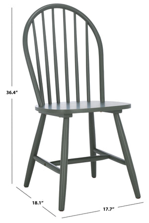 Safavieh OMAHA Dining Chair - Modern Comfort with Durable Rubberwood & Elegant Design for Any Dining Space Dark Green DCH3300B-SET2