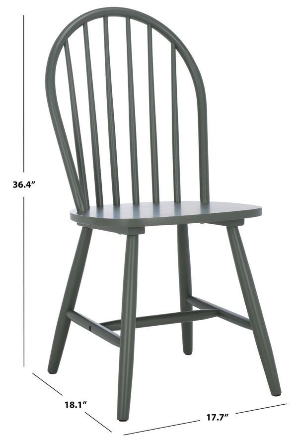 Safavieh OMAHA Dining Chair - Modern Comfort with Durable Rubberwood & Elegant Design for Any Dining Space Dark Green DCH3300B-SET2