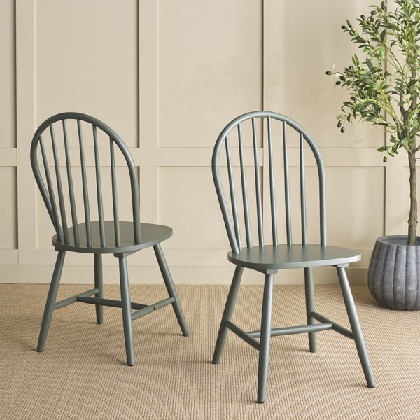 Safavieh Omaha Dining Chair - Elegant Rubberwood Design For Cozy And Chic Dining Experiences At Home Dark Green Wood Dch3300b-set2