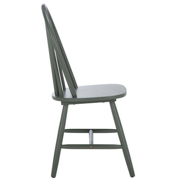 Safavieh Omaha Dining Chair - Elegant Rubberwood Design For Cozy And Chic Dining Experiences At Home Dark Green Wood Dch3300b-set2