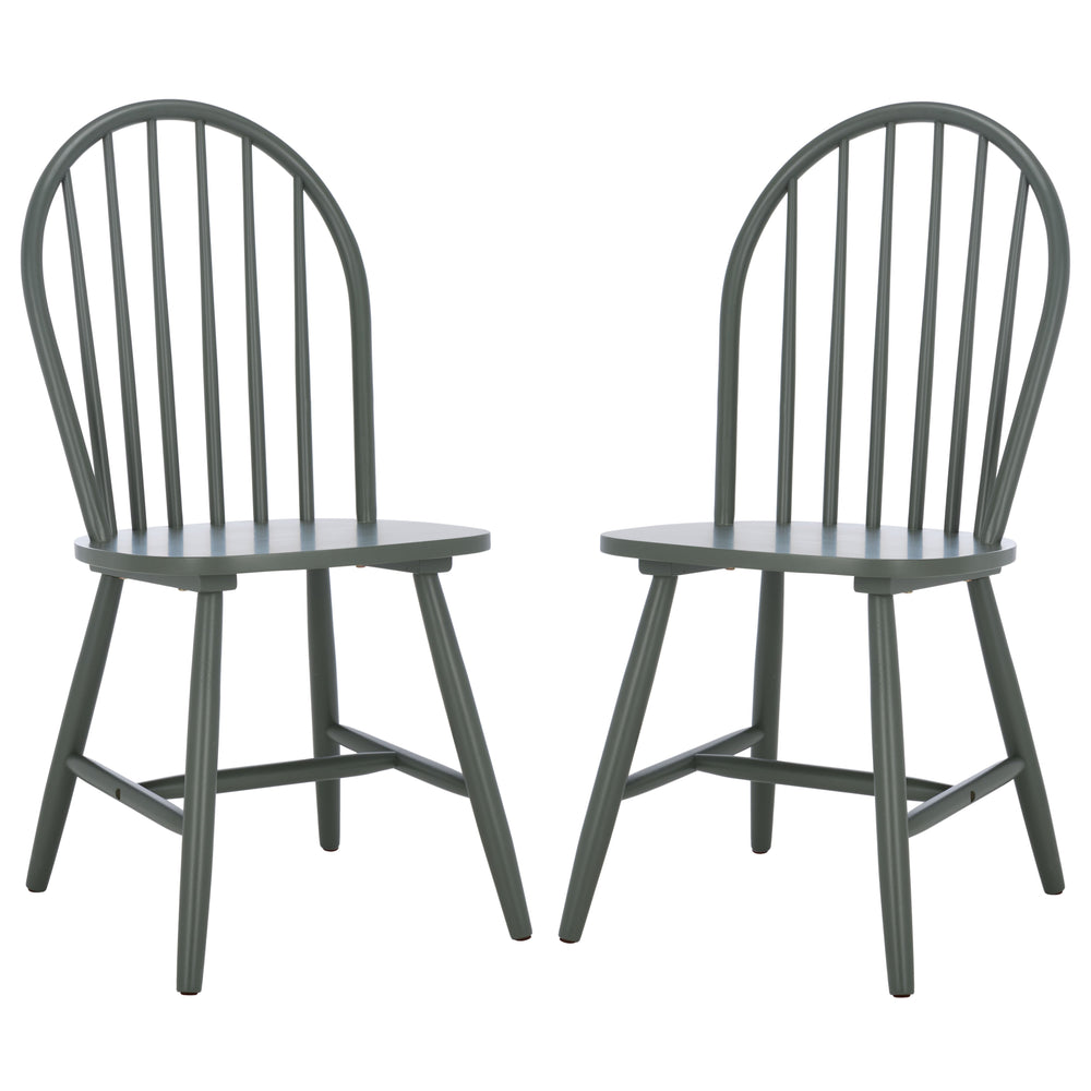 Safavieh Omaha Dining Chair - Elegant Rubberwood Design For Cozy And Chic Dining Experiences At Home Dark Green Wood Dch3300b-set2