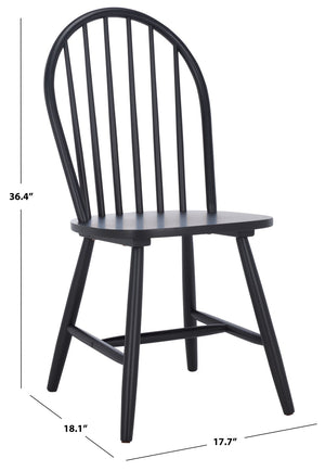 Safavieh OMAHA Dining Chair - Modern Comfort with Durable Rubberwood & Elegant Design for Any Dining Space Black DCH3300D-SET2