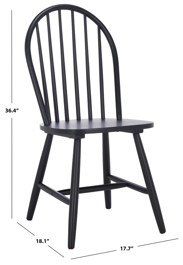 Safavieh OMAHA Dining Chair - Modern Comfort with Durable Rubberwood & Elegant Design for Any Dining Space Black DCH3300D-SET2