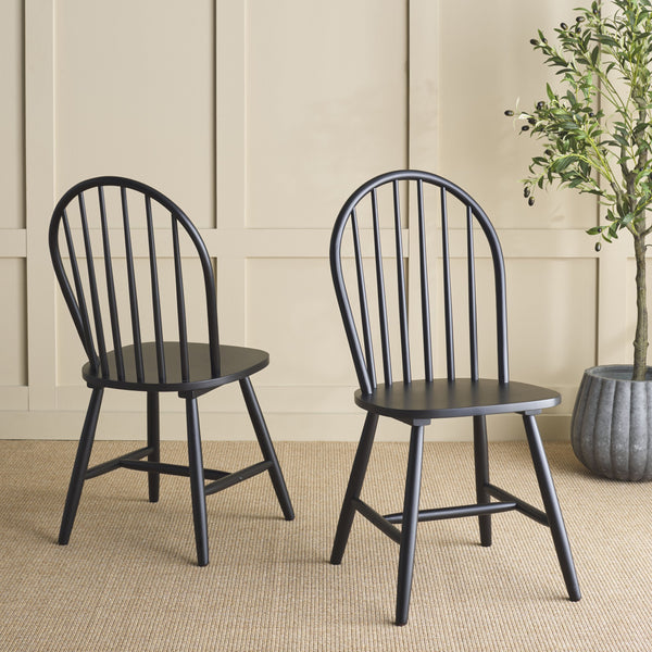 Safavieh Omaha Dining Chair - Elegant Rubberwood Design For Cozy And Chic Dining Experiences At Home Black Wood Dch3300d-set2