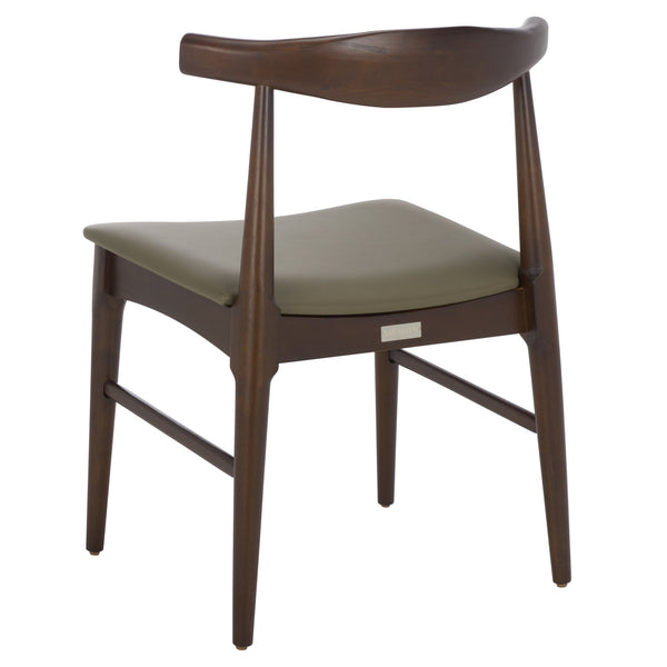 Safavieh Elbow Dining Chair - Exquisite Comfort And Timeless Elegance For Your Dining Room Décor Today! Olive ,Espresso Wood ,Pvc ,Foam Dch3301a-set2