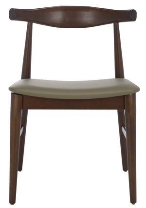 Safavieh Elbow Dining Chair - Exquisite Comfort And Timeless Elegance For Your Dining Room Décor Today! Olive ,Espresso Wood ,Pvc ,Foam Dch3301a-set2