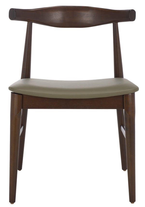 Safavieh Elbow Dining Chair - Exquisite Comfort And Timeless Elegance For Your Dining Room Décor Today! Olive ,Espresso Wood ,Pvc ,Foam Dch3301a-set2