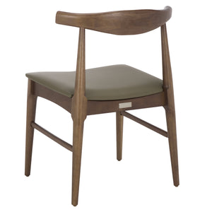 Safavieh Elbow Dining Chair - Exquisite Comfort And Timeless Elegance For Your Dining Room Décor Today! Olive ,Walnut Wood ,Pvc ,Foam Dch3301b-set2