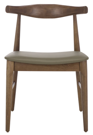 Safavieh Elbow Dining Chair - Exquisite Comfort And Timeless Elegance For Your Dining Room Décor Today! Olive ,Walnut Wood ,Pvc ,Foam Dch3301b-set2