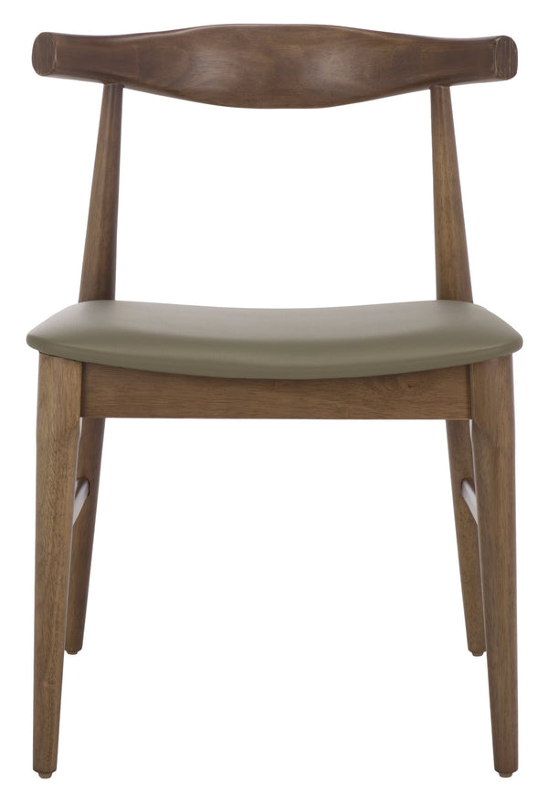 Safavieh Elbow Dining Chair - Exquisite Comfort And Timeless Elegance For Your Dining Room Décor Today! Olive ,Walnut Wood ,Pvc ,Foam Dch3301b-set2