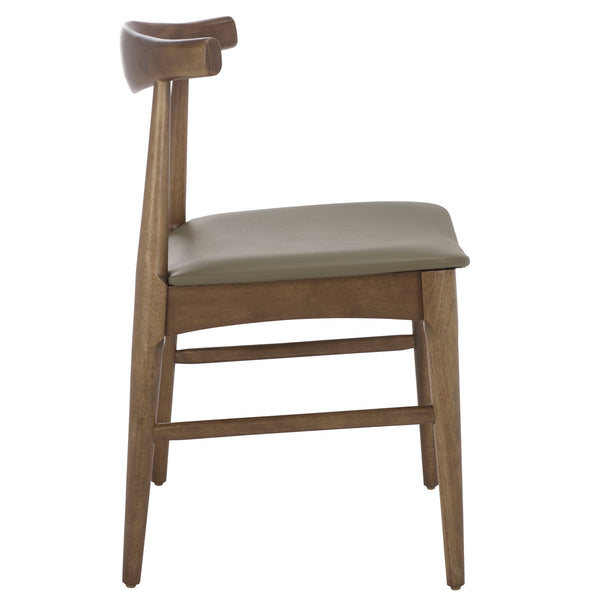 Safavieh Elbow Dining Chair - Exquisite Comfort And Timeless Elegance For Your Dining Room Décor Today! Olive ,Walnut Wood ,Pvc ,Foam Dch3301b-set2