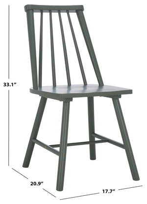 Safavieh ANALIN Dining Chair - Timeless Elegance and Comfort for Any Dining Space, Durable & Stylish Design Dark Green DCH3302B-SET2