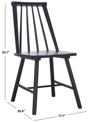 Safavieh ANALIN Dining Chair - Timeless Elegance and Comfort for Any Dining Space, Durable & Stylish Design Black DCH3302D-SET2