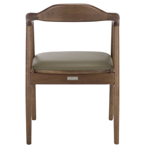 Safavieh Ankit Dining Chair - Olive & Walnut Elegance With Comfort Foam, Durable Pvc, And Sturdy Design Olive ,Walnut Wood ,Pvc ,Foam Dch3303a
