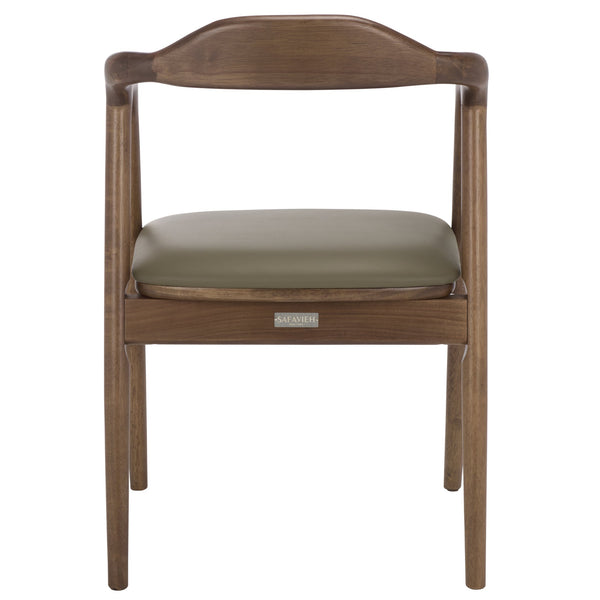 Safavieh Ankit Dining Chair - Olive & Walnut Elegance With Comfort Foam, Durable Pvc, And Sturdy Design Olive ,Walnut Wood ,Pvc ,Foam Dch3303a