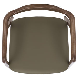 Safavieh Ankit Dining Chair - Olive & Walnut Elegance With Comfort Foam, Durable Pvc, And Sturdy Design Olive ,Walnut Wood ,Pvc ,Foam Dch3303a