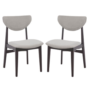 Botan Dining Chair Set Of 2 With Solid Wood Frame, Plush Contoured Seat, Durable Fabric, Stable Everyday Style
