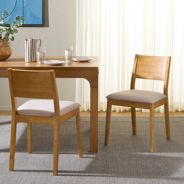 Kata Dining Chair Set Of 2 With Solid Rubberwood Frame And Plush Upholstery For Durable Everyday Comfort