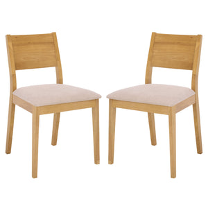 Kata Dining Chair Set Of 2 With Solid Rubberwood Frame And Plush Upholstery For Durable Everyday Comfort