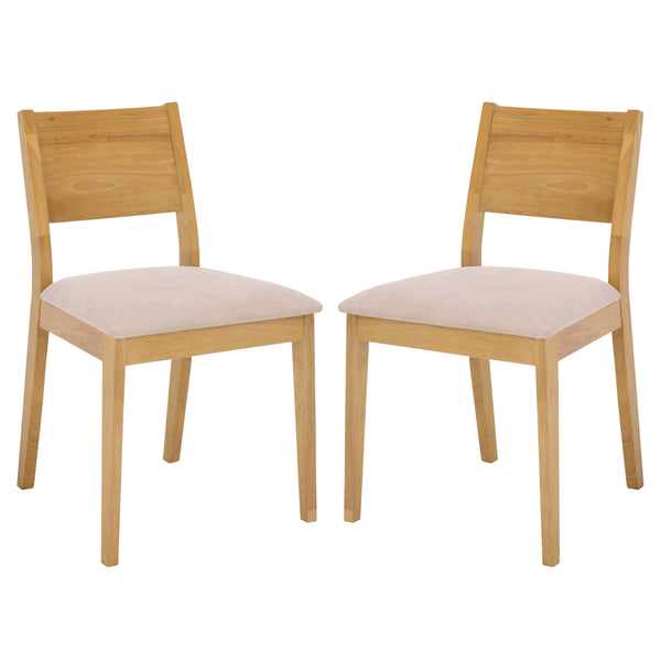 Kata Dining Chair Set Of 2 With Solid Rubberwood Frame And Plush Upholstery For Durable Everyday Comfort