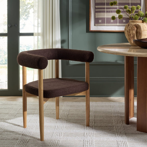 Safavieh Tomio Dining Chair - Chic Upholstered Seating With Solid Wood Frame For Modern And Transitional Spaces Walnut / Dark Brown DCH3800C