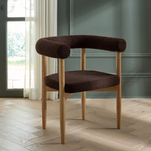 Safavieh Tomio Dining Chair - Elegant Natural Cream Comfort With Durable Rubberwood Frame For Your Home Decor Natural ,Dark Brown Wood ,Fabric ,Foam Dch3800c