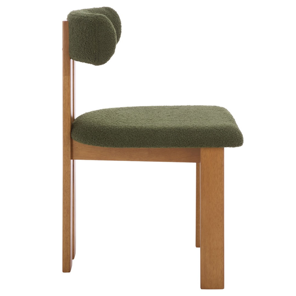 Safavieh CALAMO Dining Chair - Timeless Comfort and Style for Elegant Dining Spaces and Cozy Gatherings Dark Green / Light Walnut DCH3804A-SET2