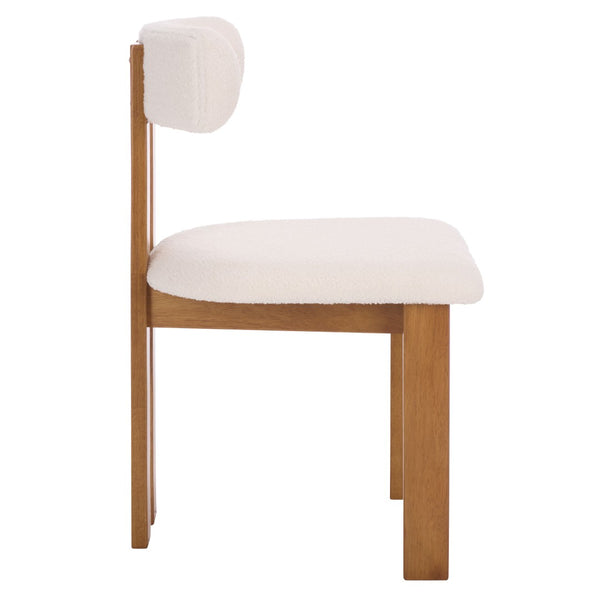 Safavieh CALAMO Dining Chair - Timeless Comfort and Style for Elegant Dining Spaces and Cozy Gatherings White / Light Walnut DCH3804B-SET2