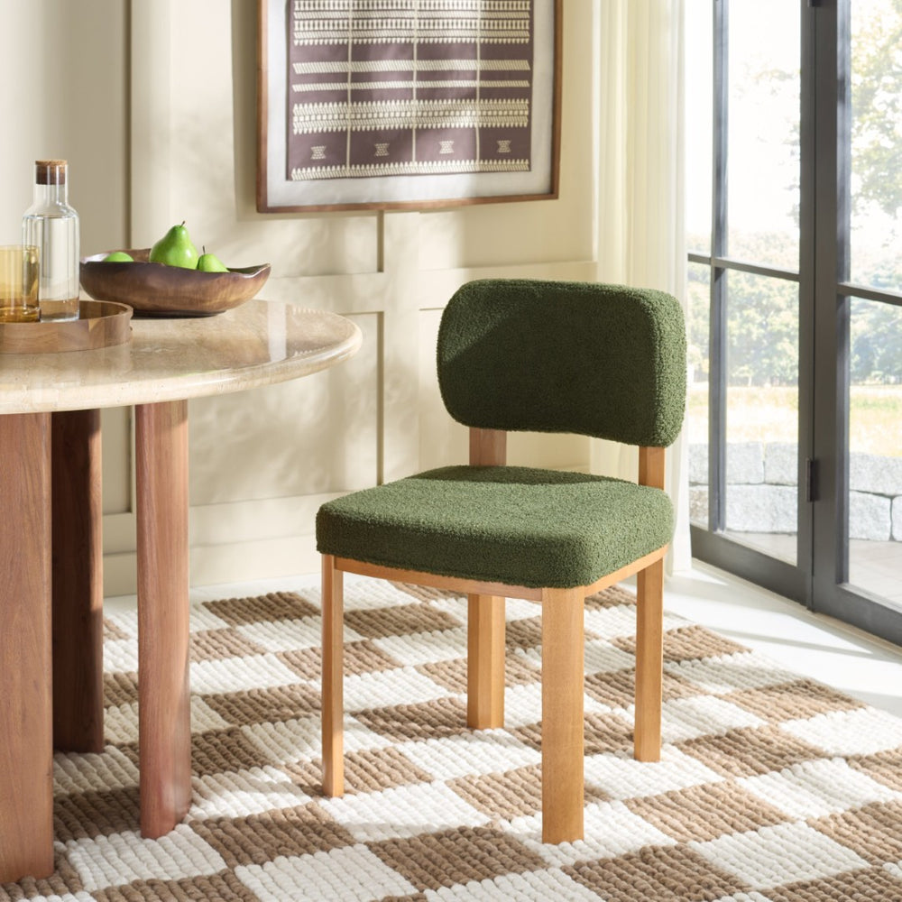 Safavieh Hyden Dining Chair - Timeless Style & Comfort For Your Dining Room, Perfect For Family Gatherings Dark Green / Light Walnut DCH3805A