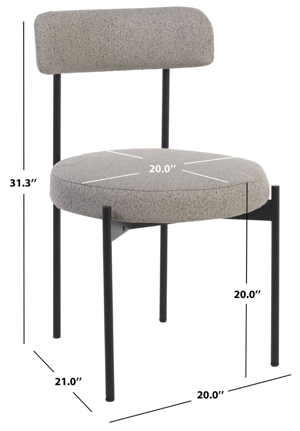 Safavieh ANDREAN Dining Chair - Modern Design with Luxurious Boucle Upholstery for Ultimate Comfort and Style Grey / Black DCH3900A-SET2
