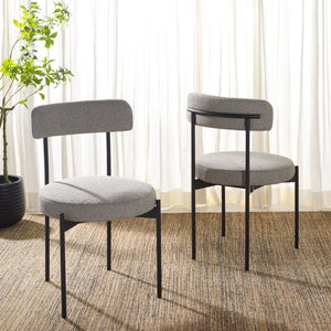 Safavieh ANDREAN Dining Chair - Modern Design with Luxurious Boucle Upholstery for Ultimate Comfort and Style Grey / Black DCH3900A-SET2
