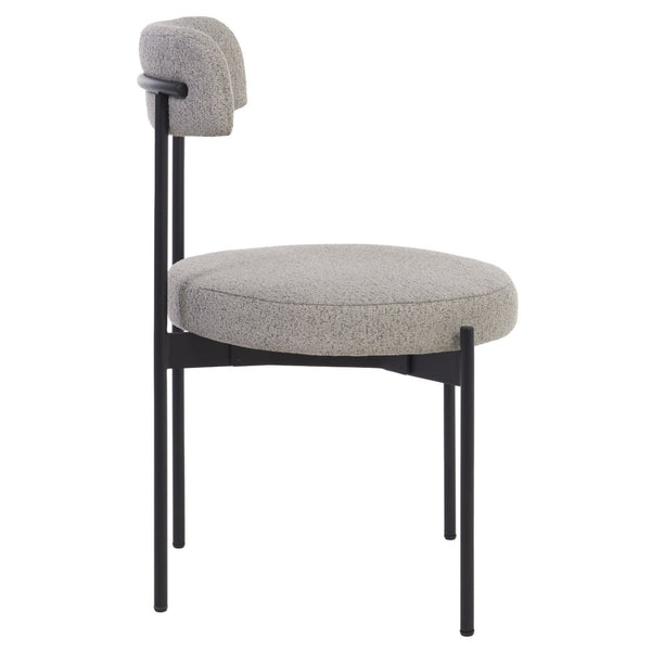 Safavieh ANDREAN Dining Chair - Modern Design with Luxurious Boucle Upholstery for Ultimate Comfort and Style Grey / Black DCH3900A-SET2