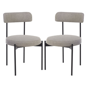 Safavieh ANDREAN Dining Chair - Modern Design with Luxurious Boucle Upholstery for Ultimate Comfort and Style Grey / Black DCH3900A-SET2