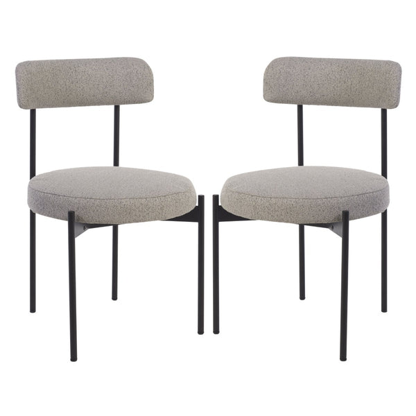 Safavieh ANDREAN Dining Chair - Modern Design with Luxurious Boucle Upholstery for Ultimate Comfort and Style Grey / Black DCH3900A-SET2