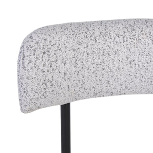 Safavieh Andrean Dining Chair - Chic Boucle Fabric With Solid Metal Legs For Stylish Comfort And Durability Black W,White ,Black Metal ,Fabric ,Foam ,Mdf Dch3900b-set2