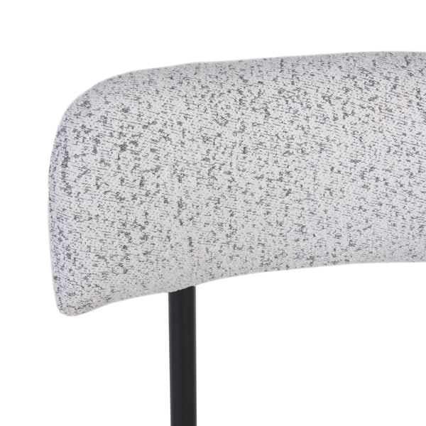 Safavieh Andrean Dining Chair - Chic Boucle Fabric With Solid Metal Legs For Stylish Comfort And Durability Black W,White ,Black Metal ,Fabric ,Foam ,Mdf Dch3900b-set2