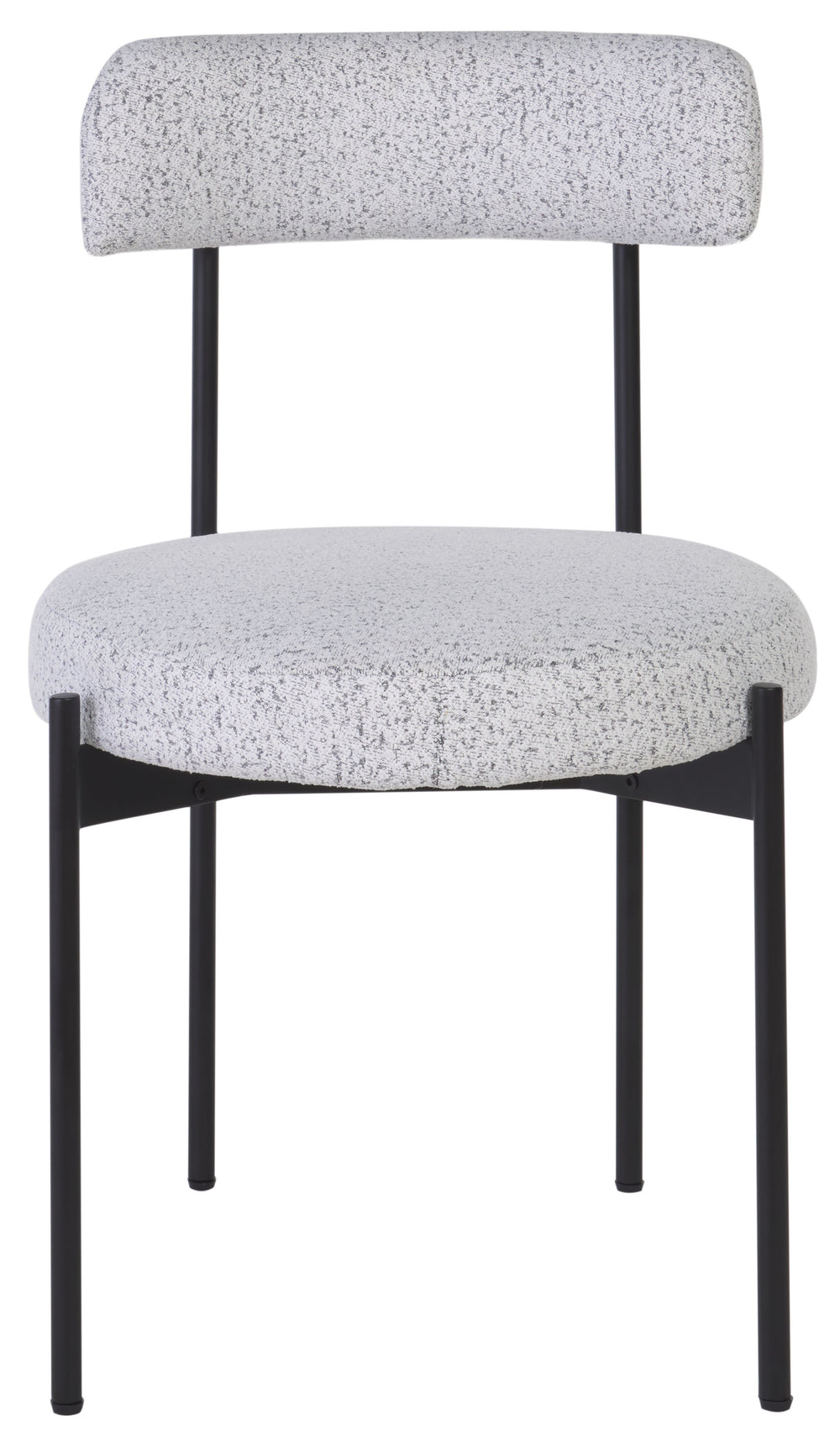 Safavieh Andrean Dining Chair - Chic Boucle Fabric With Solid Metal Legs For Stylish Comfort And Durability Black W,White ,Black Metal ,Fabric ,Foam ,Mdf Dch3900b-set2