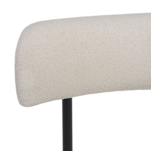 Safavieh Andrean Dining Chair - Chic Boucle Fabric With Solid Metal Legs For Stylish Comfort And Durability White ,Black Metal ,Fabric ,Foam ,Mdf Dch3900c-set2