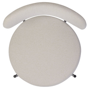 Safavieh Andrean Dining Chair - Chic Boucle Fabric With Solid Metal Legs For Stylish Comfort And Durability White ,Black Metal ,Fabric ,Foam ,Mdf Dch3900c-set2